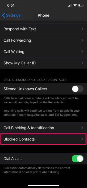 Cómo ver la lista de todos los números bloqueados en iPhone