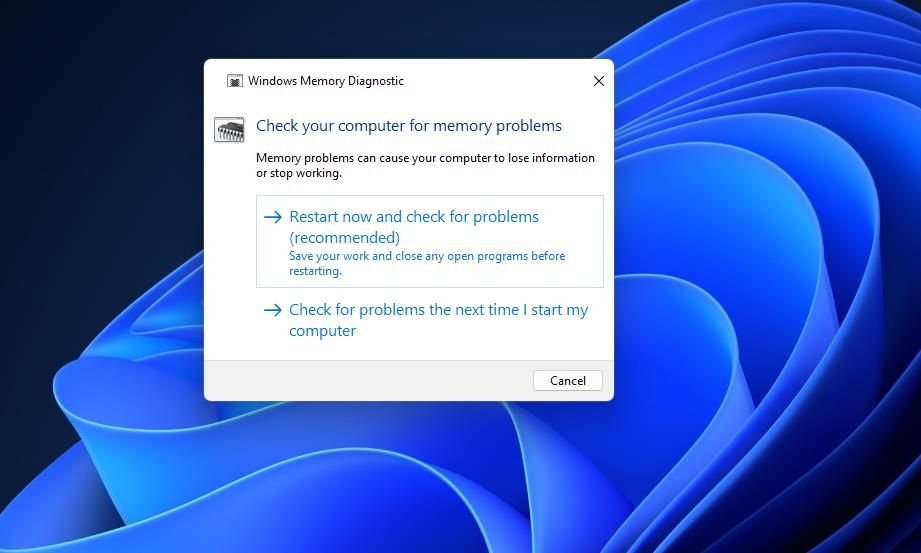 los Windows Herramienta de diagnóstico de memoria 