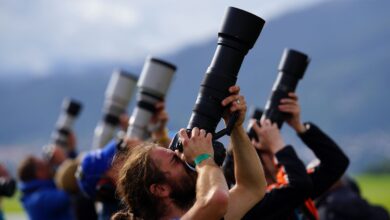 A group of photographers using long lenses