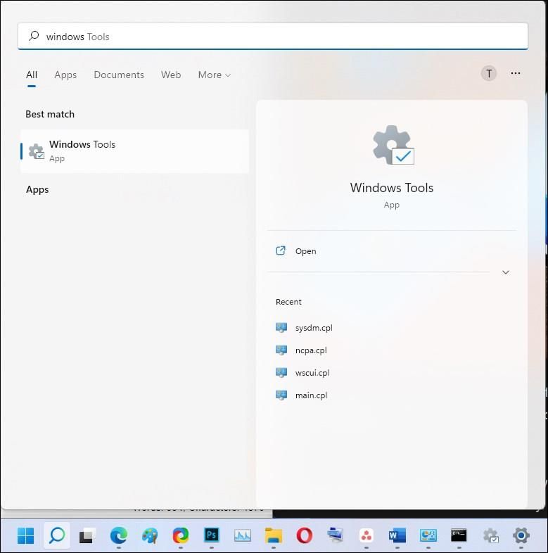 Windows herramientas abiertas Windows búsqueda