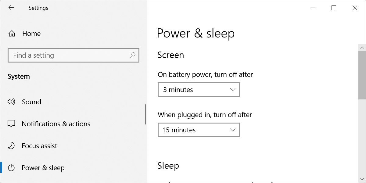 Windows 10 configuraciones de encendido y suspensión