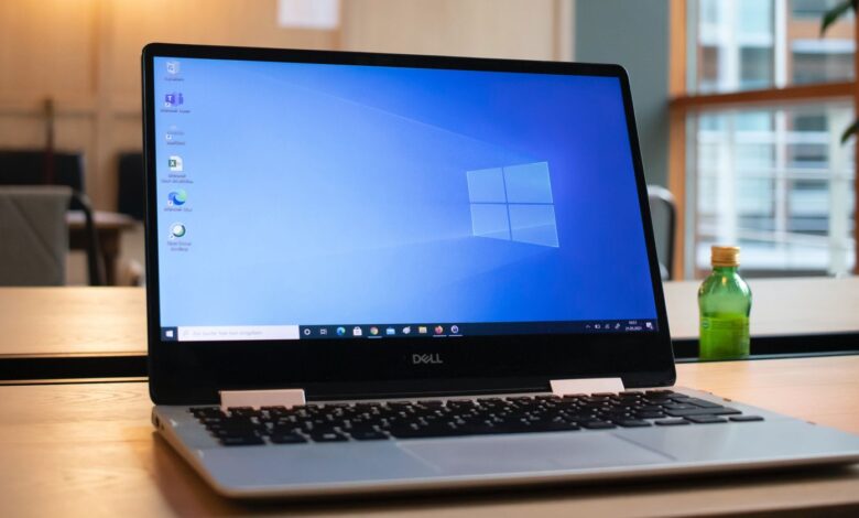 Windows 10 desktop on laptop