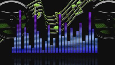 Speaker and audio bar art image