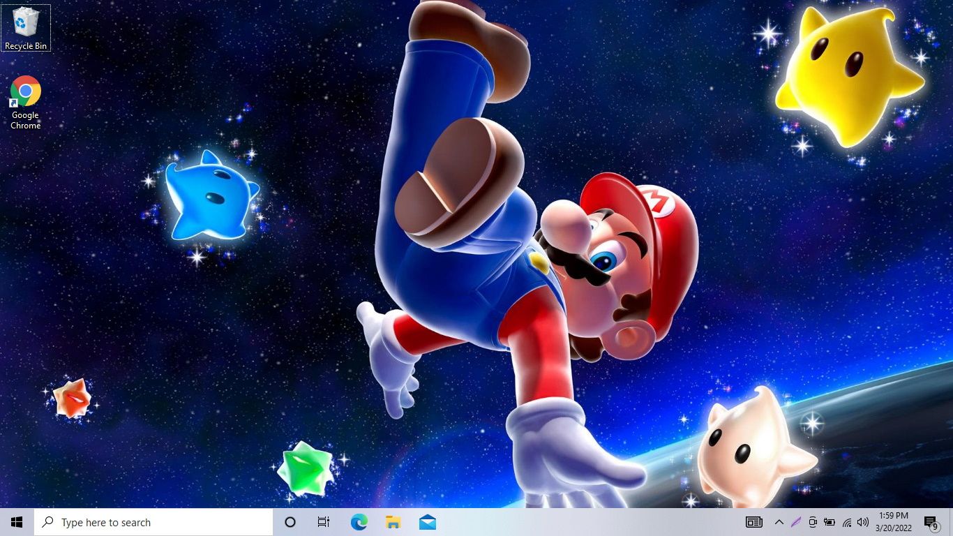 Super Mario Windows 10 tema.