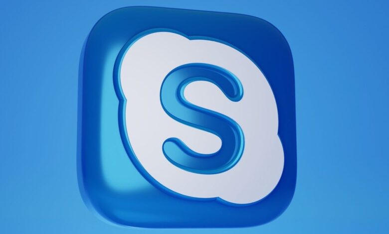 3d Skype logo.
