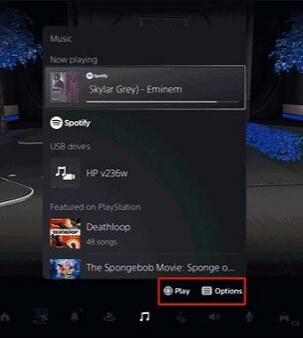 La canción que se reproduce en la aplicación aparece como una tarjeta en el centro de control.