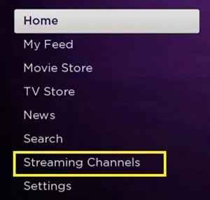 Seleccionar canales de transmisión desde el inicio de Roku 