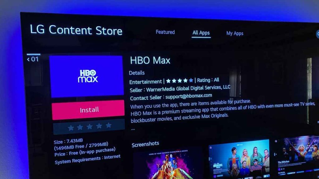 Seleccione HBO Max en LG Smart TV