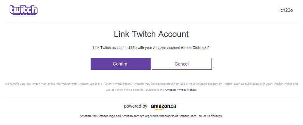Enlace Amazon primar a Twitch