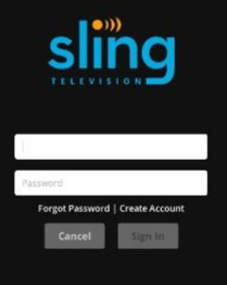Inicie sesión en Sling TV en su dispositivo móvil.