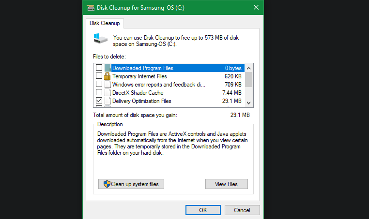 Windows 10 Liberador de espacio en disco