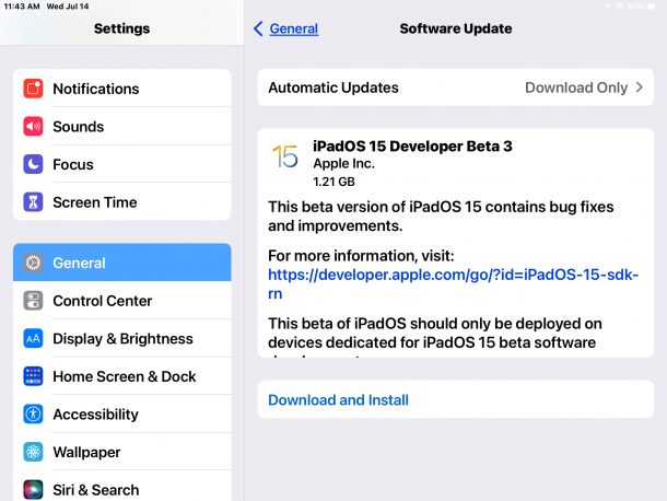 iOS 15 beta 3 y iPadOS 15 beta 3