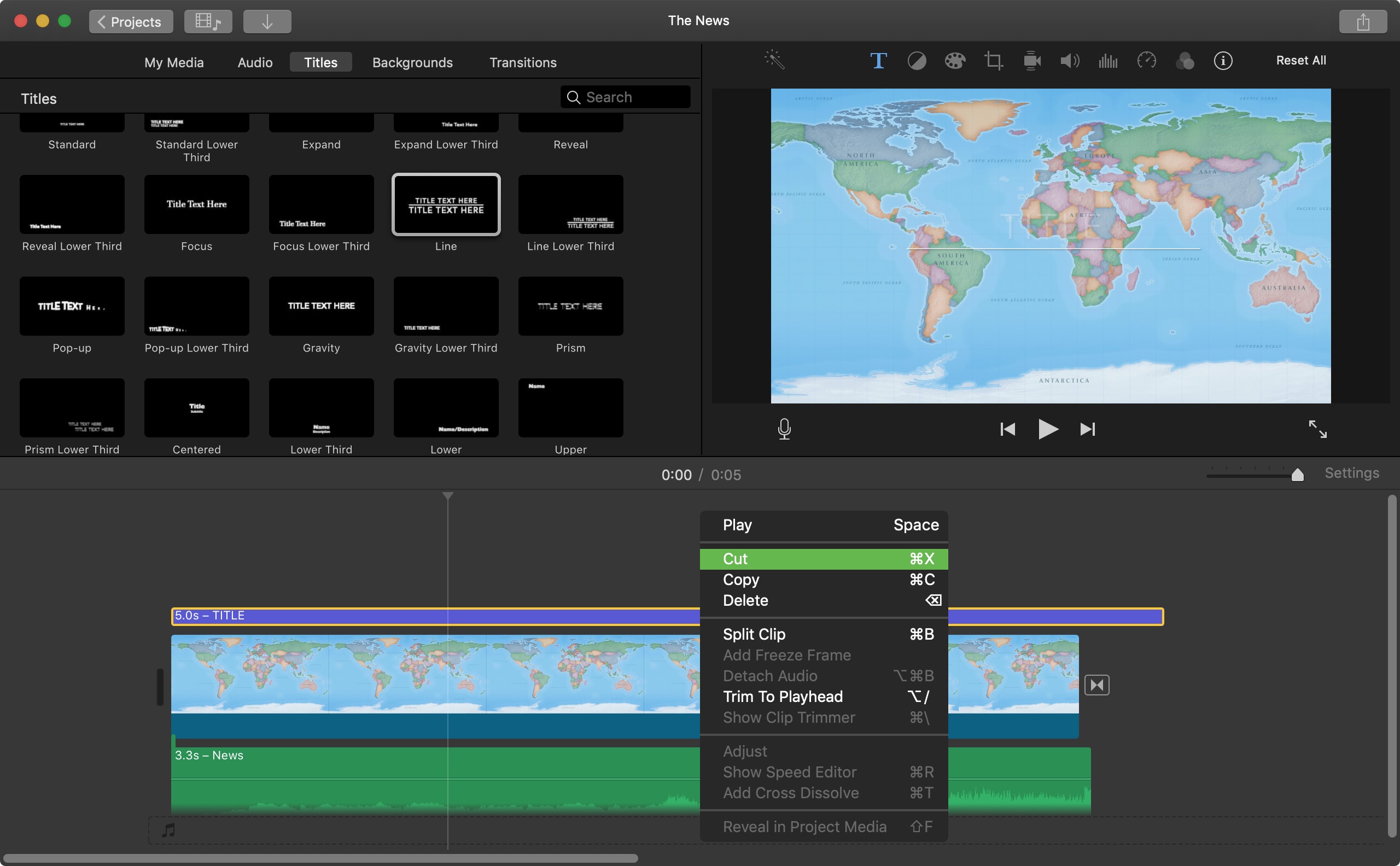 Eliminar título iMovie Mac