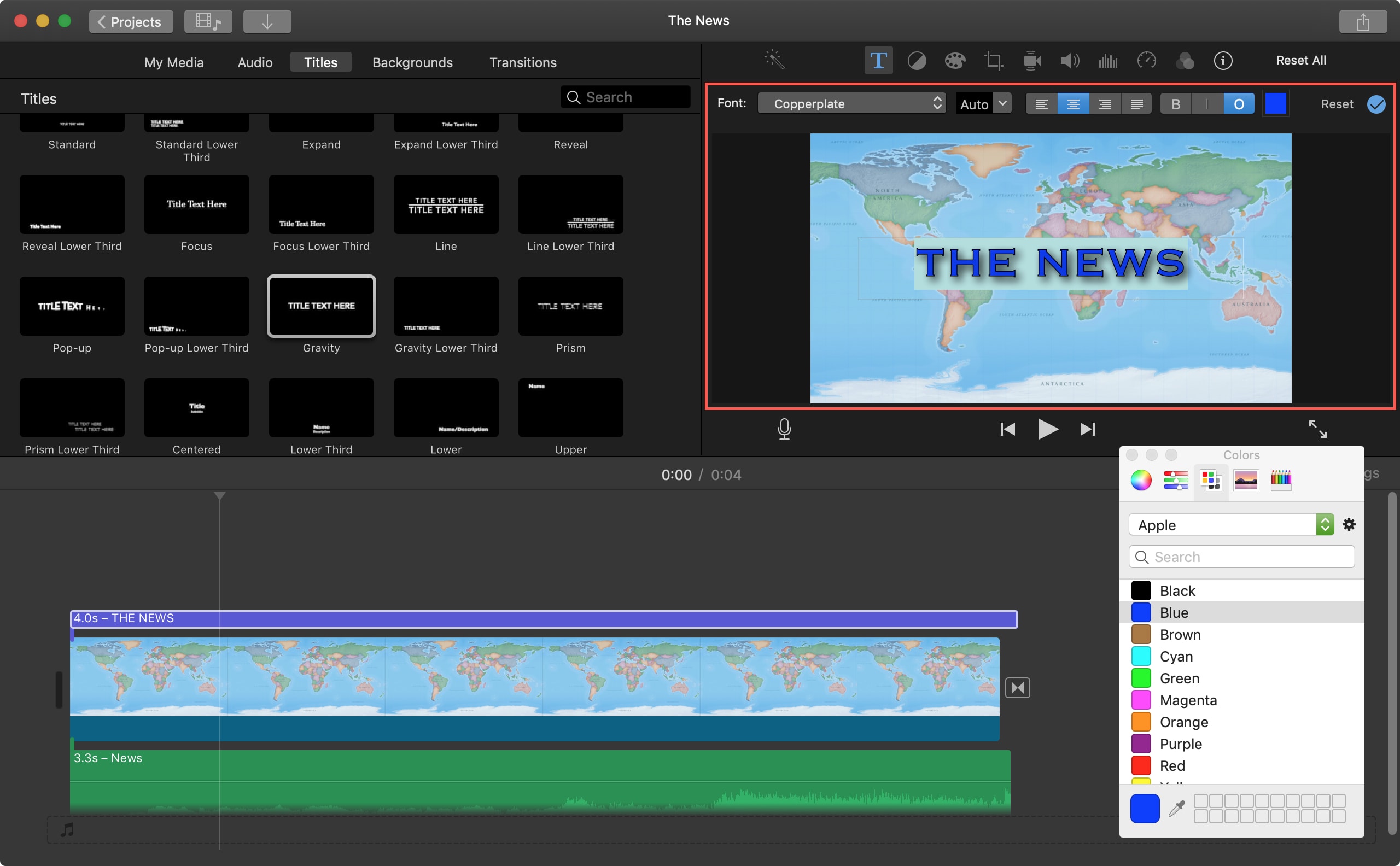 Título del formato iMovie Mac