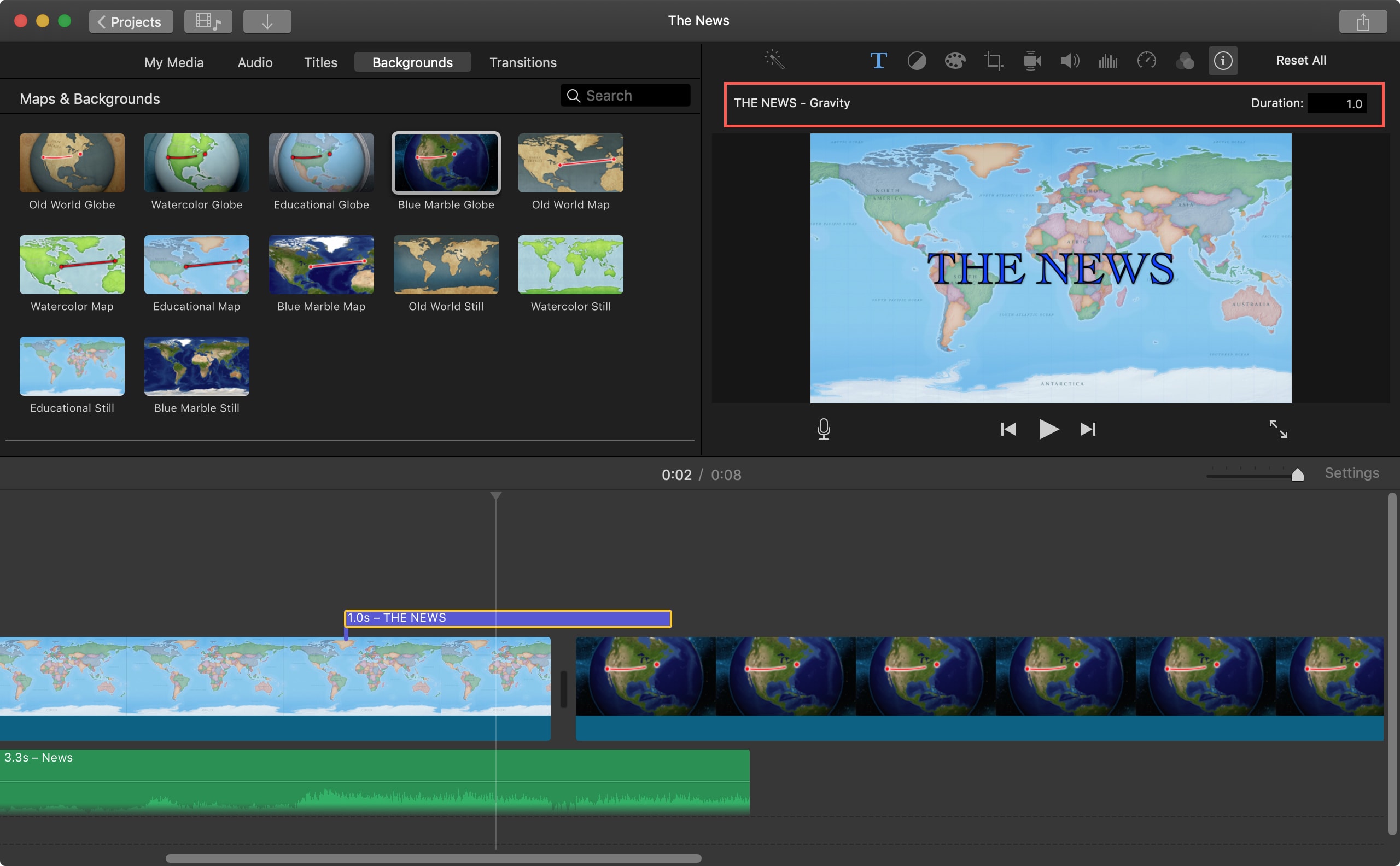 Tipo Título Duración iMovie Mac