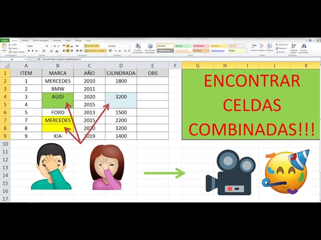 Buscar celdas combinadas en Excel: 5 pasos para encontrarlas fácil