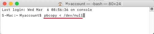 Borrar el Portapapeles en Mac con Terminal