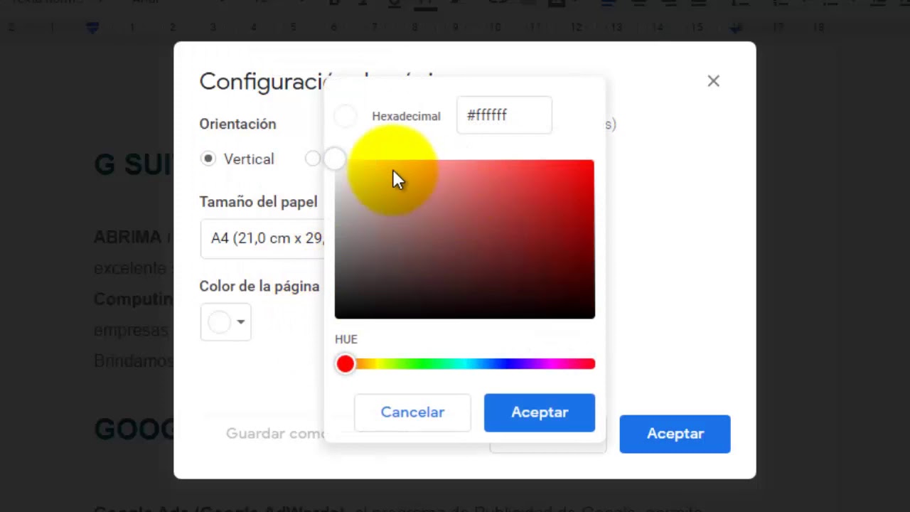 Como cambiar el color de la hoja en documentos de Google: 5 pasos fáciles para personalizar tu diseño
