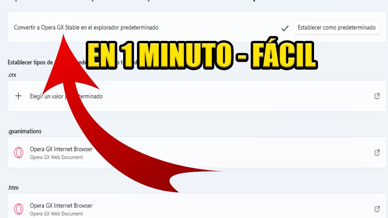 Cómo poner Opera GX como navegador predeterminado: 5 pasos sencillos