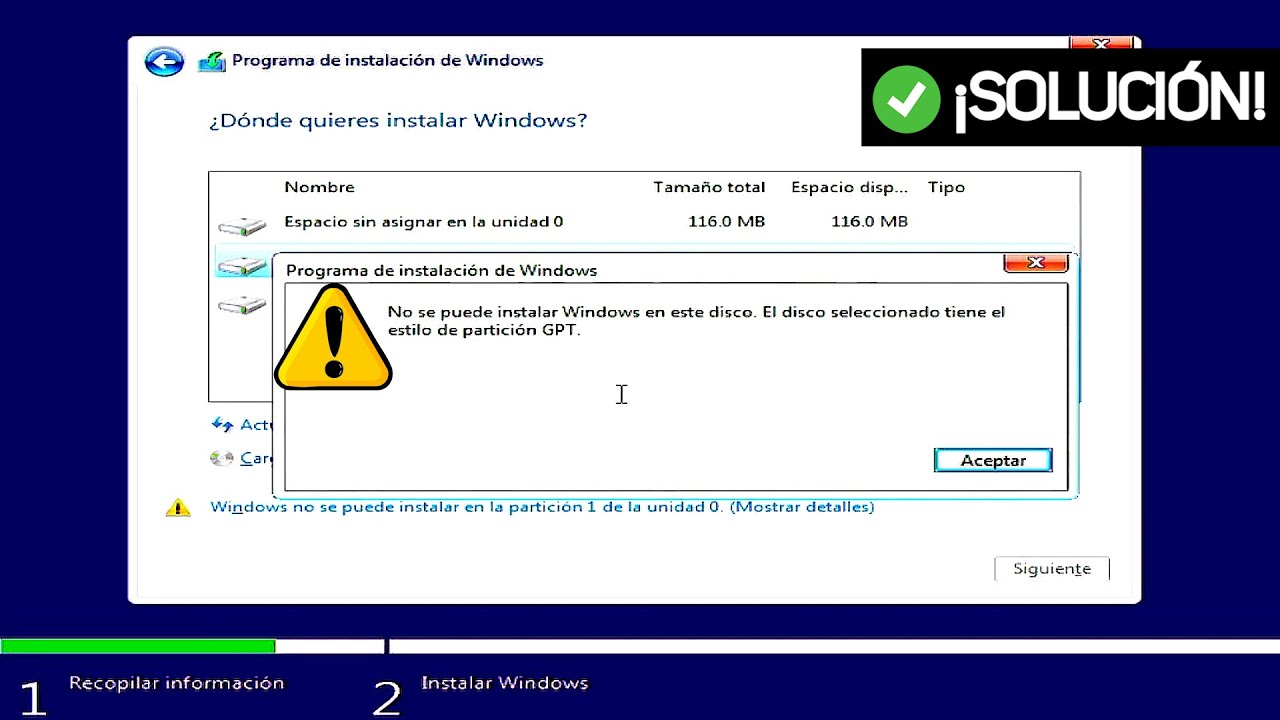 No se puede instalar Windows en este disco. El disco seleccionado tiene el estilo de partición GPT: 7 soluciones efectivas